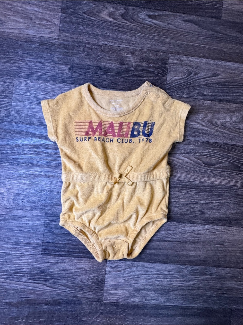 Malibu Surf Yellow Terry One-Piece for Kids
